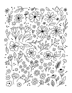 Cute Flower Doodle Coloring Pages Pdf, Free Vectors File